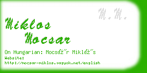 miklos mocsar business card